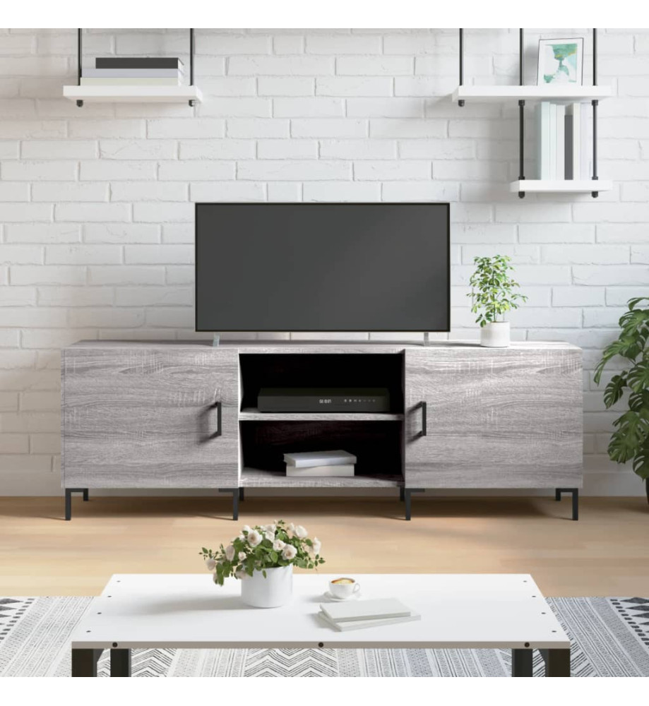 Meuble TV sonoma gris 150x30x50 cm bois d'ingénierie