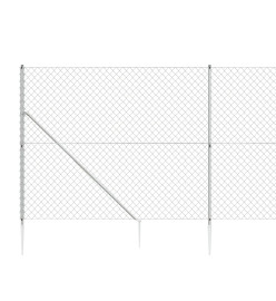 Clôture à mailles losangées avec ancrage argenté 2x25 m