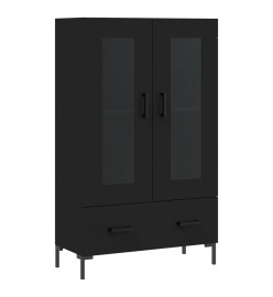 Buffet haut noir 69,5x31x115 cm bois d'ingénierie