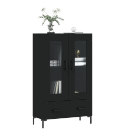 Buffet haut noir 69,5x31x115 cm bois d'ingénierie