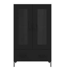 Buffet haut noir 69,5x31x115 cm bois d'ingénierie