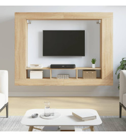 Meuble TV chêne sonoma 152x22x113 cm bois d'ingénierie