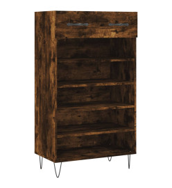 Armoire à chaussures chêne fumé 60x35x105 cm bois d'ingénierie