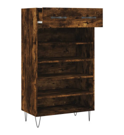 Armoire à chaussures chêne fumé 60x35x105 cm bois d'ingénierie