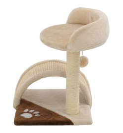 Arbre à chat avec griffoir en sisal 40 cm Beige et Marron