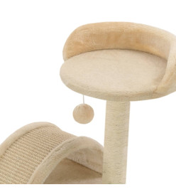 Arbre à chat avec griffoir en sisal 40 cm Beige et Marron