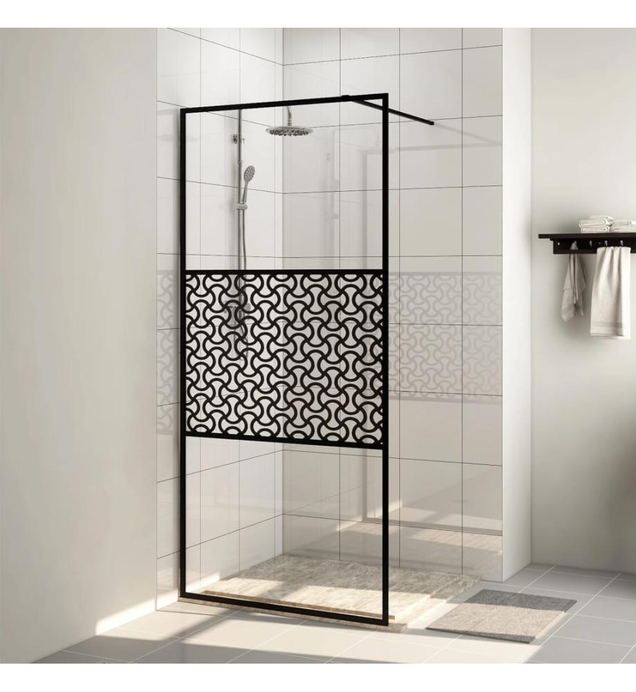 Paroi de douche avec verre ESG transparent 115x195 cm Noir