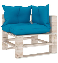 Salon palette de jardin 5 pcs avec coussins bois de pin