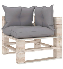 Salon de jardin palette 8 pcs avec coussins bois de pin