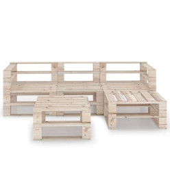 Salon palette de jardin 5 pcs bois de pin