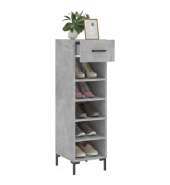 Armoire à chaussures gris béton 30x35x105 cm bois d'ingénierie