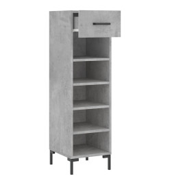 Armoire à chaussures gris béton 30x35x105 cm bois d'ingénierie