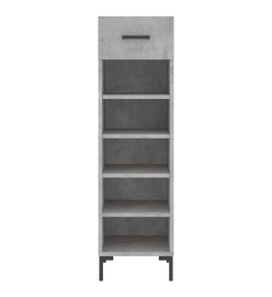 Armoire à chaussures gris béton 30x35x105 cm bois d'ingénierie