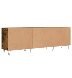 Meuble TV chêne fumé 150x30x50 cm bois d'ingénierie