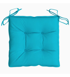 Coussins de chaise 6 pcs turquoise 40x40x7 cm tissu