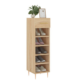 Armoire à chaussures chêne sonoma 30x35x105cm bois d'ingénierie