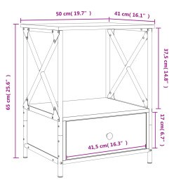 Table de chevet sonoma gris 50x41x65 cm bois d'ingénierie