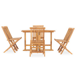 Mobilier à dîner d'extérieur pliable 7 pcs Bois solide de teck