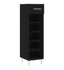 Armoire à chaussures noir 30x35x105 cm bois d'ingénierie