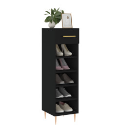 Armoire à chaussures noir 30x35x105 cm bois d'ingénierie