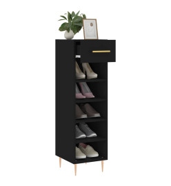 Armoire à chaussures noir 30x35x105 cm bois d'ingénierie