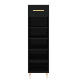 Armoire à chaussures noir 30x35x105 cm bois d'ingénierie