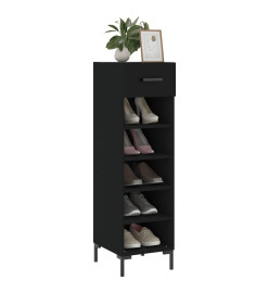 Armoire à chaussures noir 30x35x105 cm bois d'ingénierie