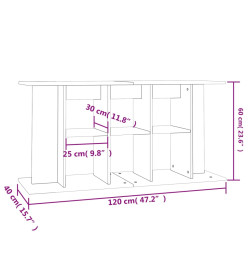 Support pour aquarium noir 120x40x60 cm bois d'ingénierie