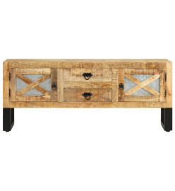 Meuble TV 110x30x45 cm Bois de manguier brut