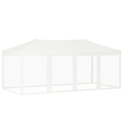 Tente de réception pliable avec parois Blanc 3x6 m