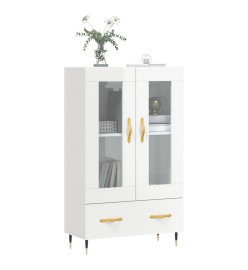 Buffet haut blanc brillant 69,5x31x115 cm bois d'ingénierie