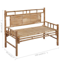 Banc de jardin avec coussin 120 cm Bambou