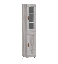 Buffet haut Sonoma gris 34,5x34x180 cm Bois d'ingénierie