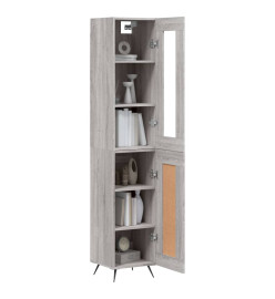 Buffet haut Sonoma gris 34,5x34x180 cm Bois d'ingénierie