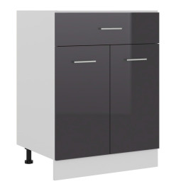 Armoire de plancher tiroir Gris brillant 60x46x81,5cm Aggloméré