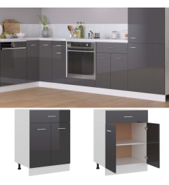 Armoire de plancher tiroir Gris brillant 60x46x81,5cm Aggloméré