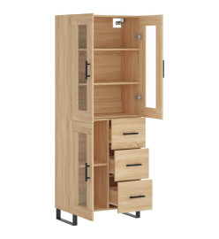 Buffet haut Chêne sonoma 69,5x34x180 cm Bois d'ingénierie