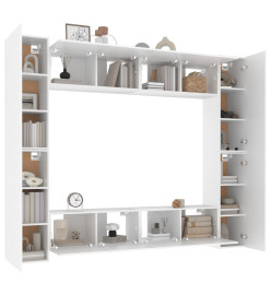 Ensemble de meubles TV 8 pcs Blanc Bois d'ingénierie