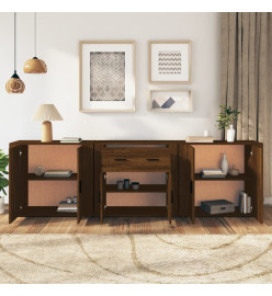 Buffets 3 pcs Chêne marron Bois d'ingénierie