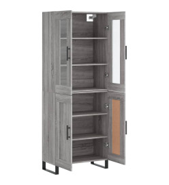 Buffet haut Sonoma gris 69,5x34x180 cm Bois d'ingénierie