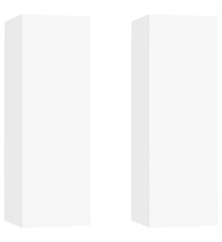 Meubles TV 2 pcs Blanc 30,5x30x90 cm Aggloméré