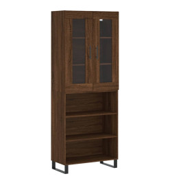 Buffet haut Chêne marron 69,5x34x180 cm Bois d'ingénierie