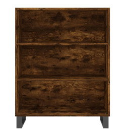 Buffet haut Chêne fumé 69,5x34x180 cm Bois d'ingénierie