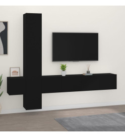 Ensemble de meubles TV 5 pcs Noir Bois d'ingénierie