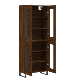 Buffet haut Chêne marron 69,5x34x180 cm Bois d'ingénierie