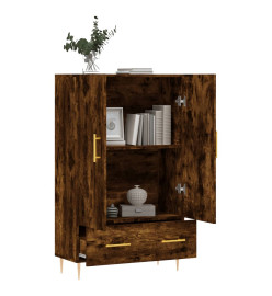 Buffet haut chêne fumé 69,5x31x115 cm bois d'ingénierie