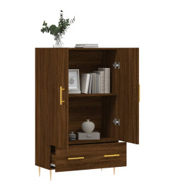 Buffet haut chêne marron 69,5x31x115 cm bois d'ingénierie