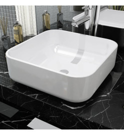 Lavabo carré Céramique Blanc 39x39x13,5 cm