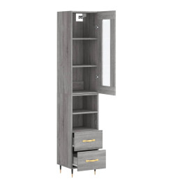 Buffet haut Sonoma gris 34,5x34x180 cm Bois d'ingénierie