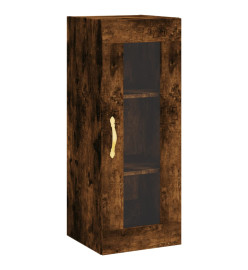 Buffet haut Chêne fumé 34,5x34x180 cm Bois d'ingénierie